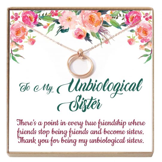 UNBIO 01 Site 542x542 - Unbiological Sister Gift, Best Friend Necklace, Big Little Sorority, Soul Sister, Bridesmaid Gift - UNBIO-01
